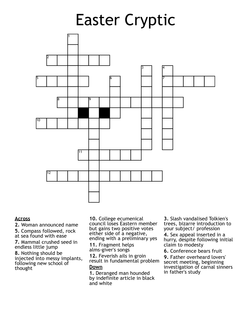 Easter Cryptic Crossword