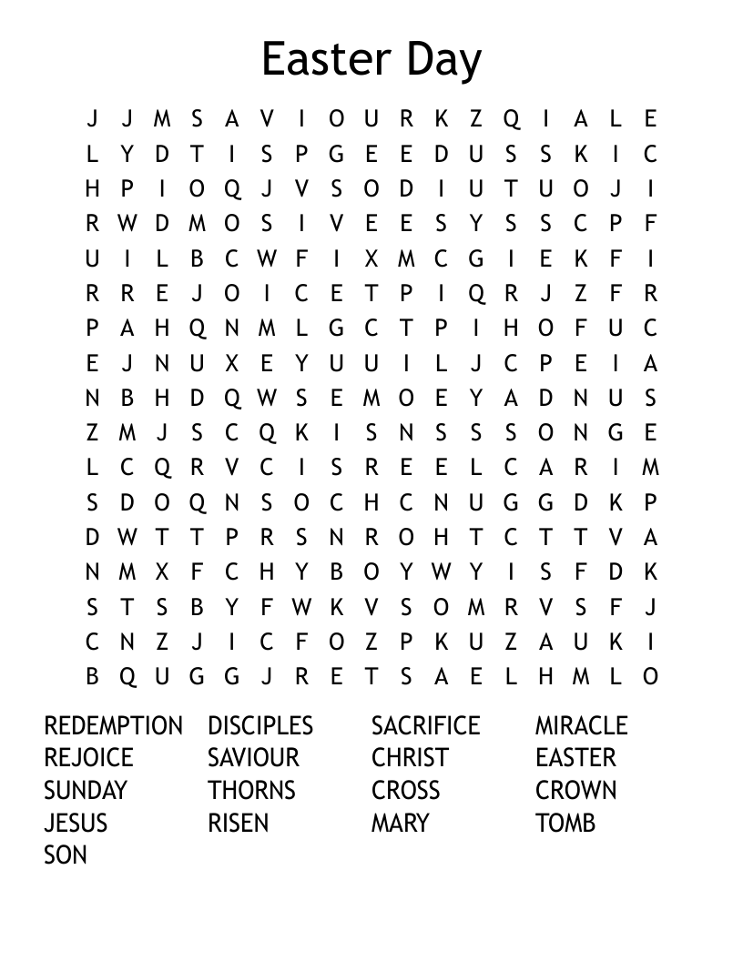 Easter Day Word Search