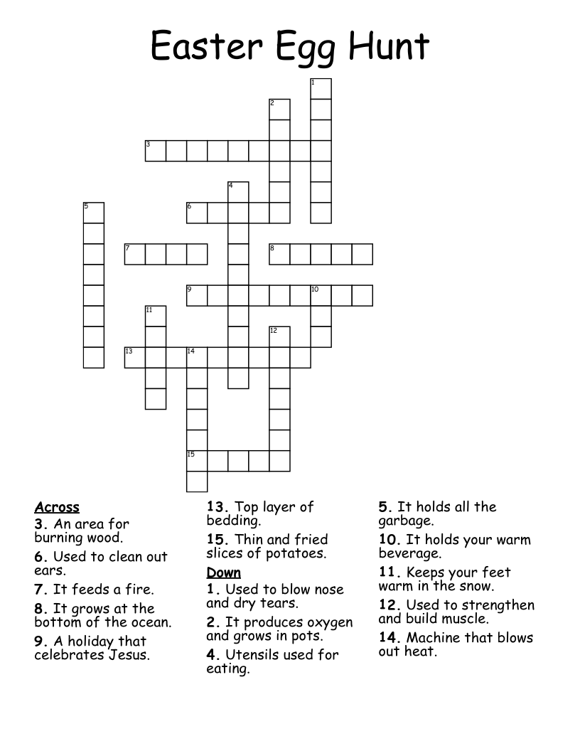 Easter Egg Hunt Crossword