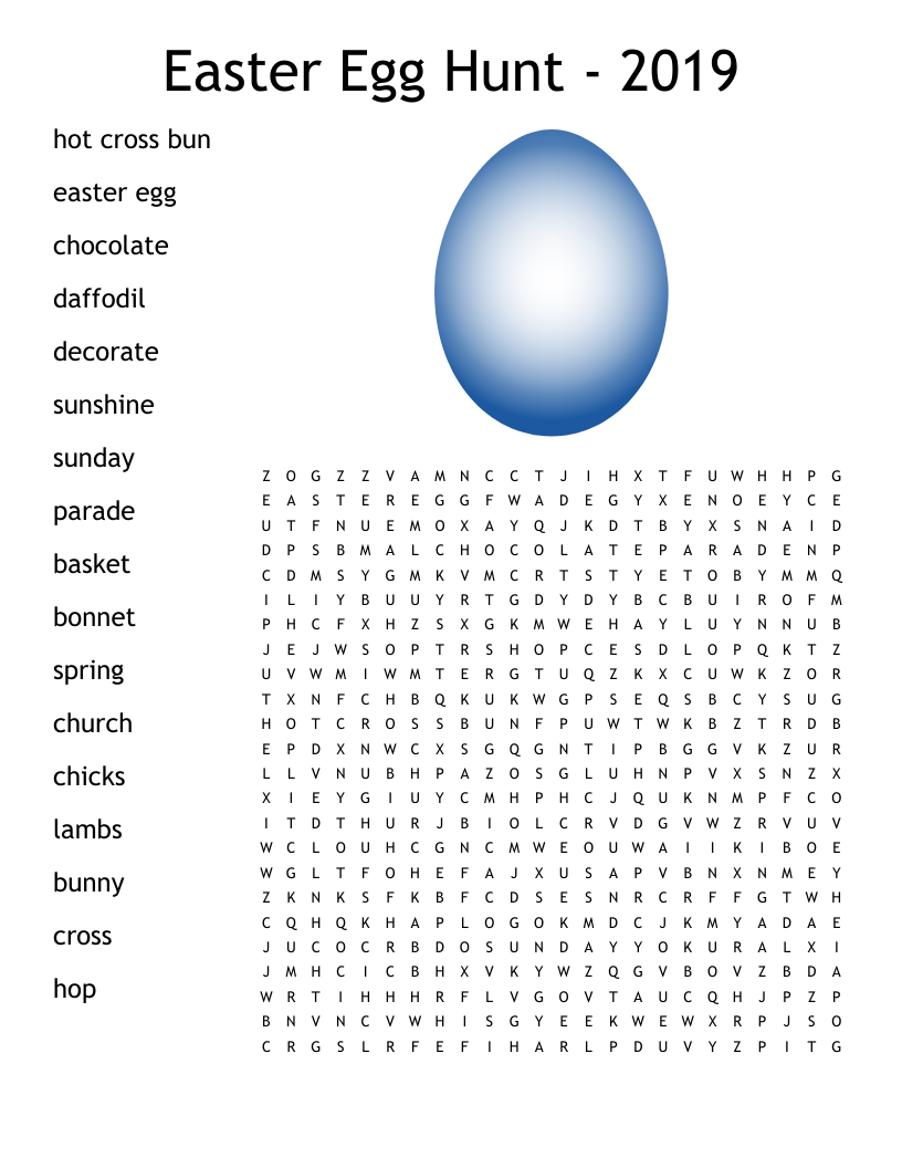 Easter Egg Hunt - 2019 Word Search