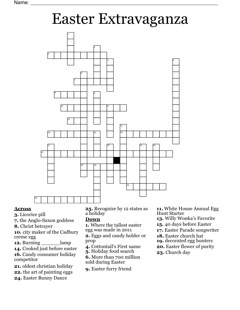 Easter Extravaganza Crossword