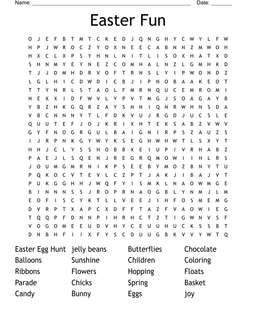 Easter Fun Word Search