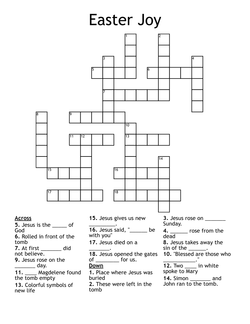 Easter Joy Crossword