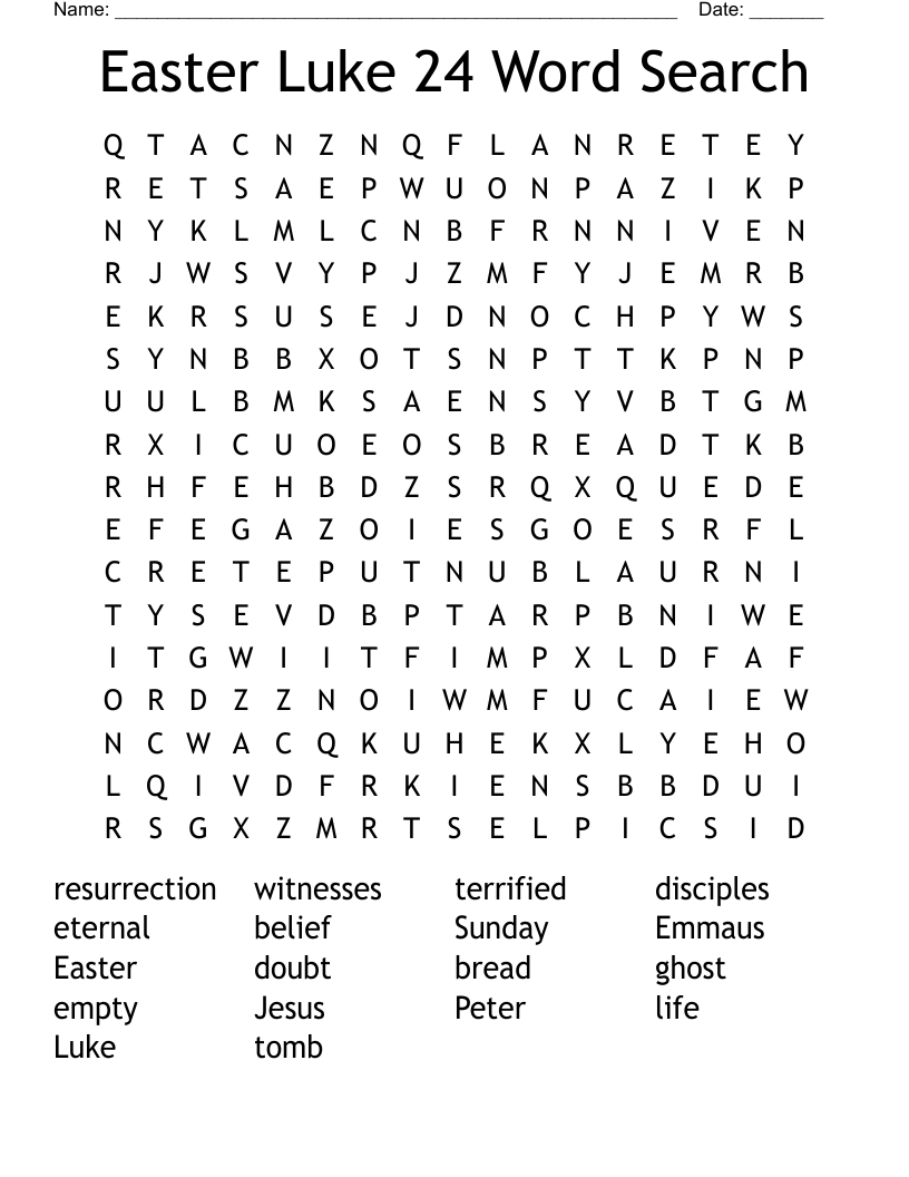 Easter Luke 24 Word Search
