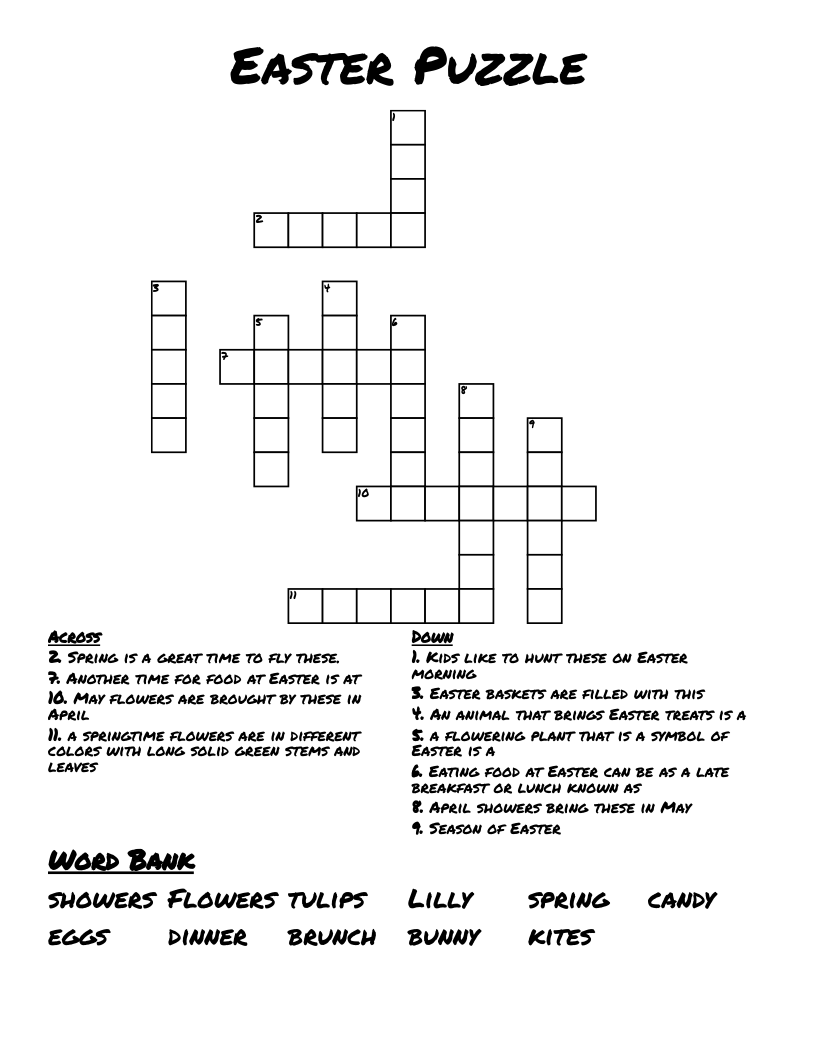 Easter Puzzle Crossword