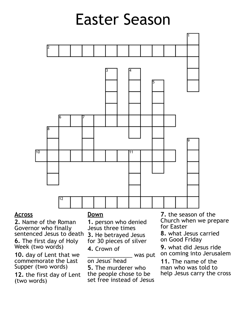 Easter Season Crossword