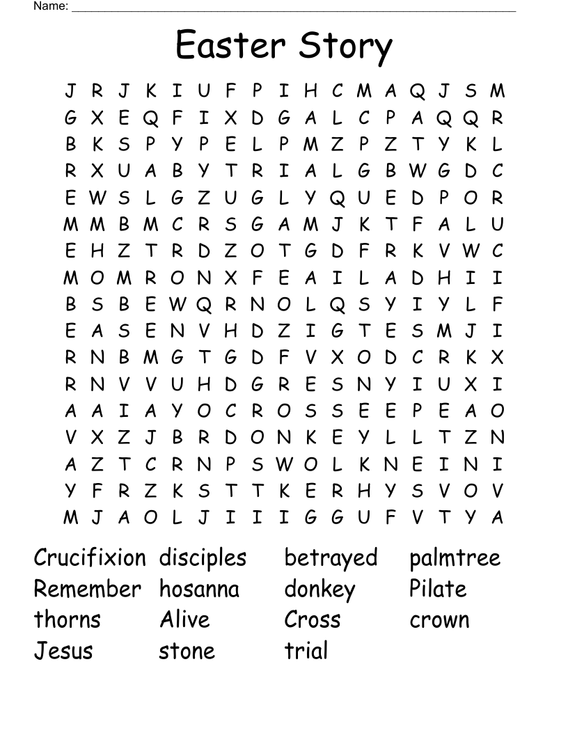 Easter Story Word Search