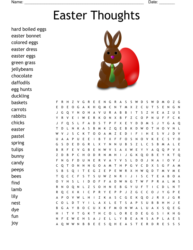 Easter Thoughts Word Search