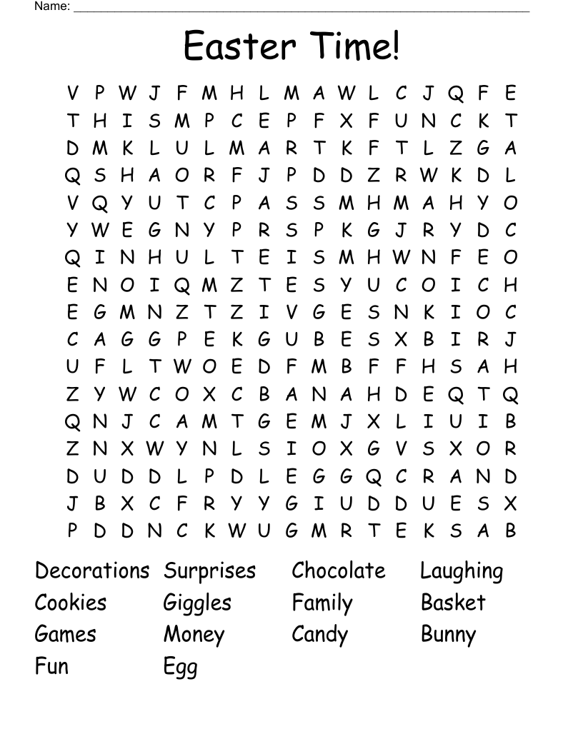Easter Time! Word Search