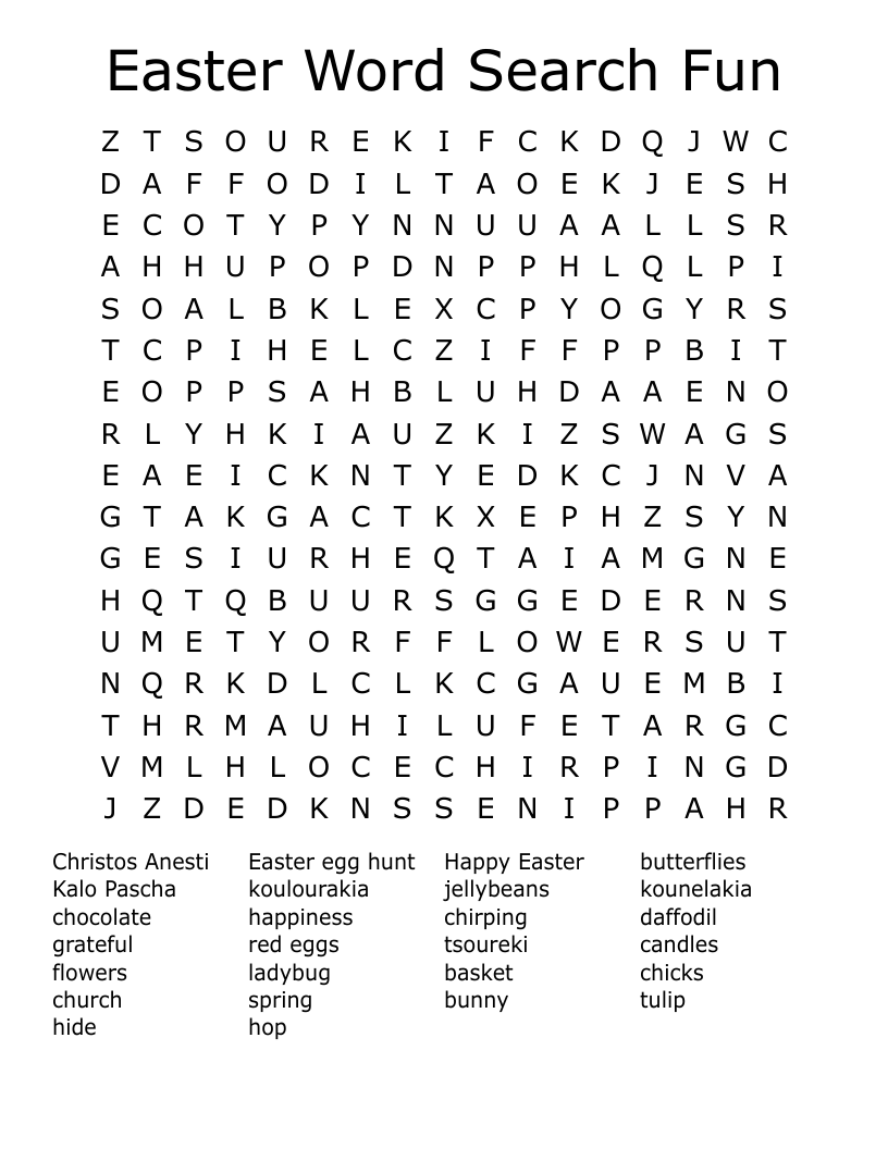 Easter Word Search Fun