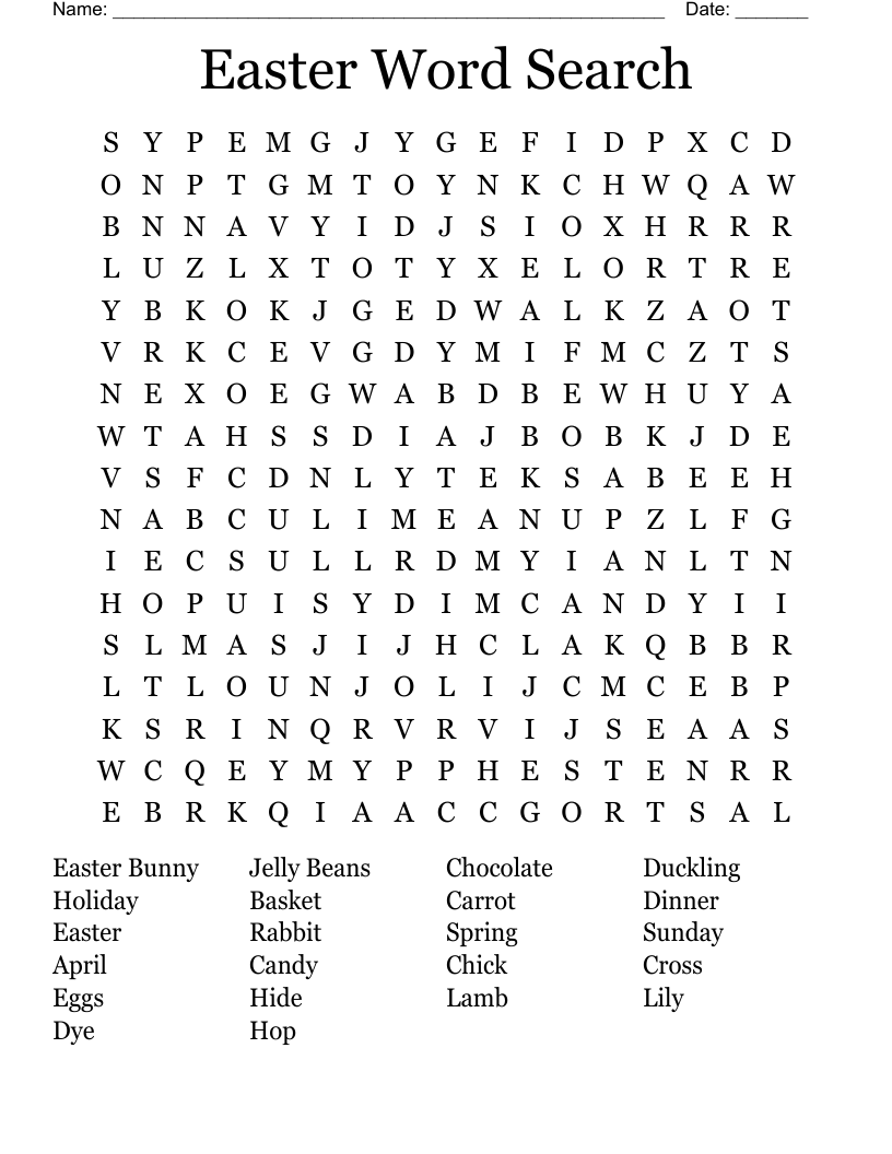 Easter Word Search 
