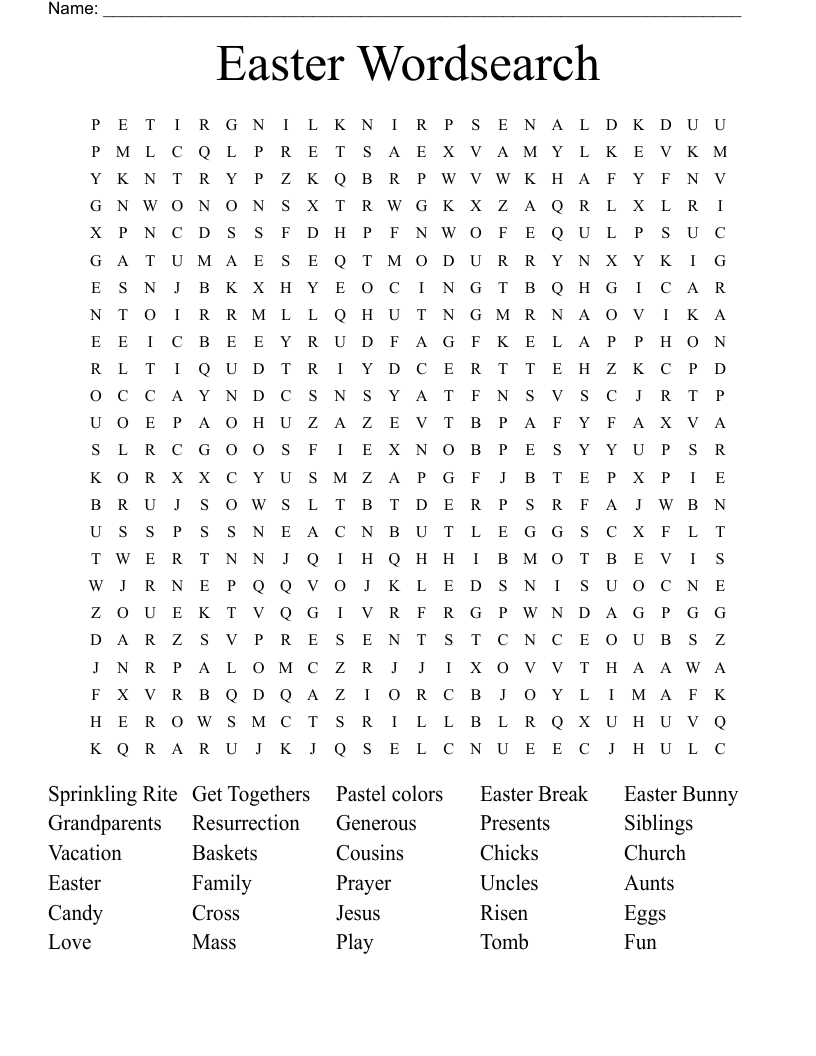 Easter Wordsearch