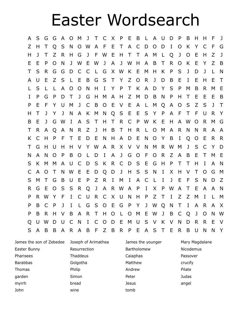 Easter Wordsearch
