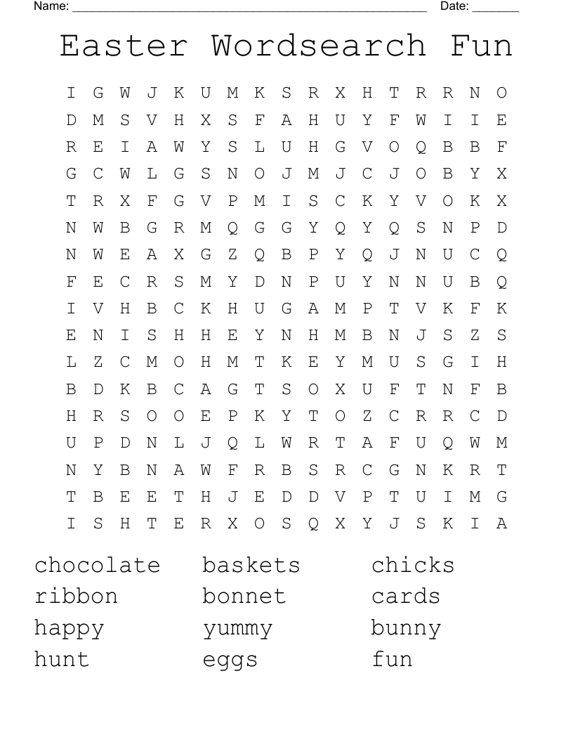 Easter Wordsearch Fun