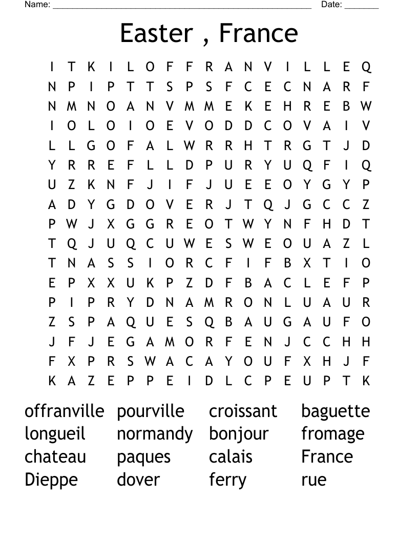 Easter , France Word Search