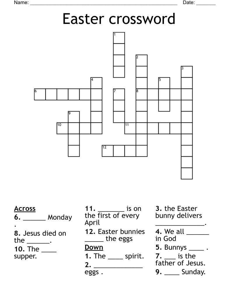 Easter crossword 