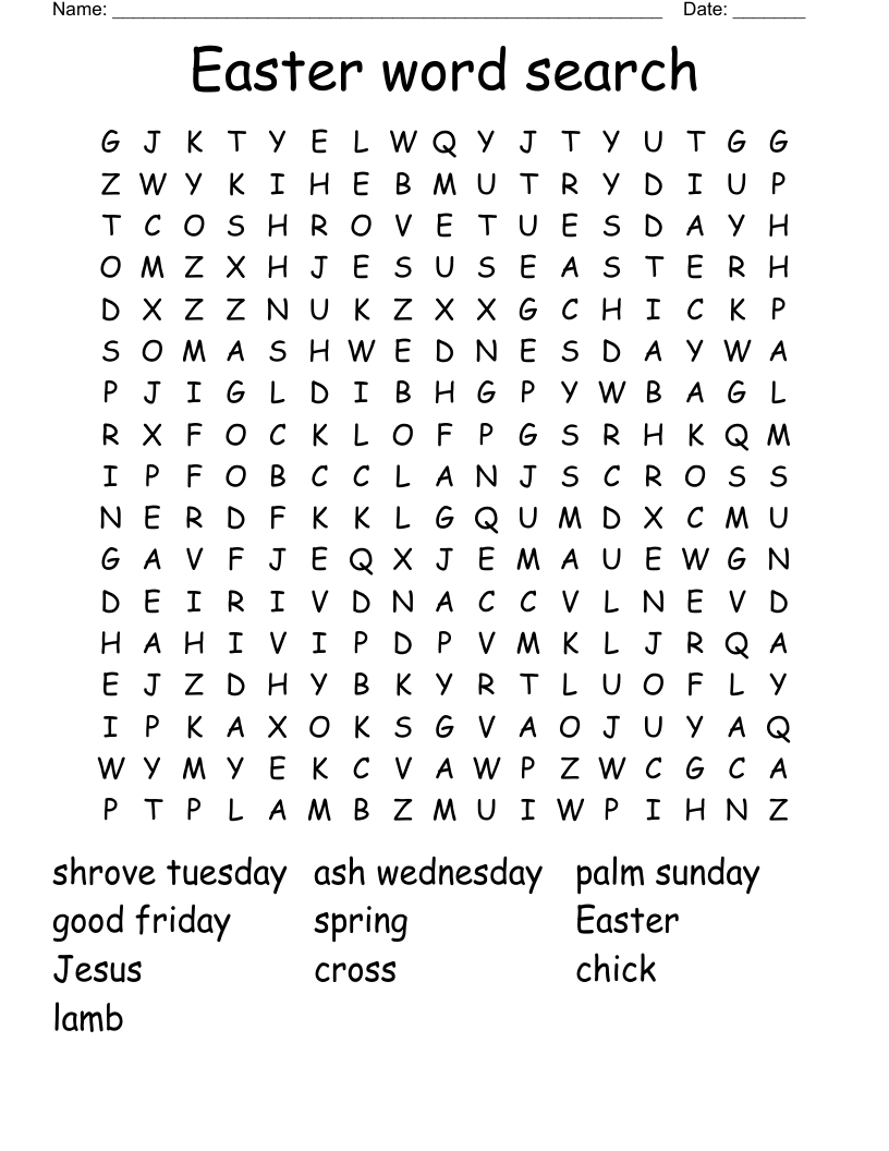 Easter word search