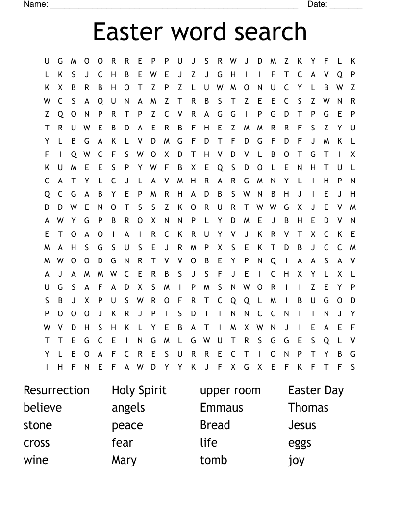 Easter word search