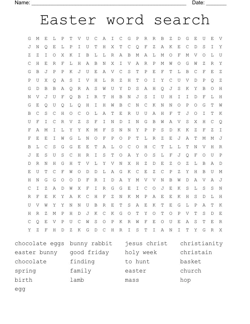 Easter word search 