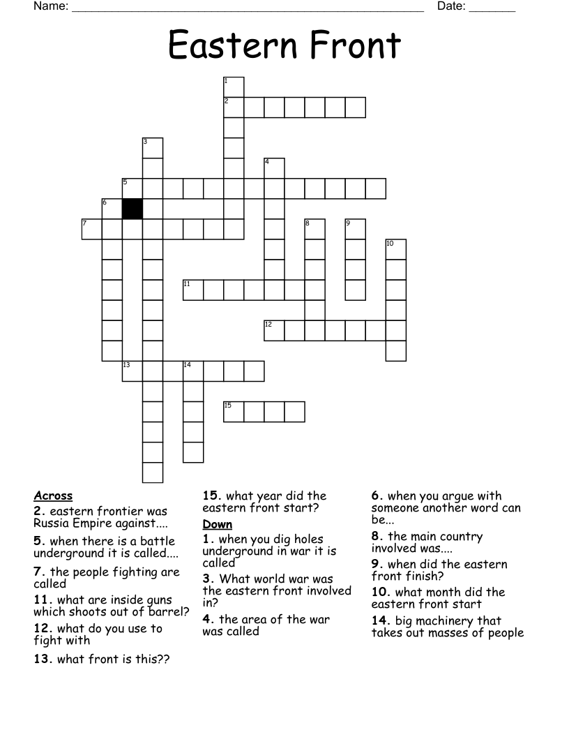 Eastern Front  Crossword