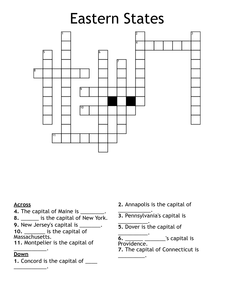 Eastern States Crossword