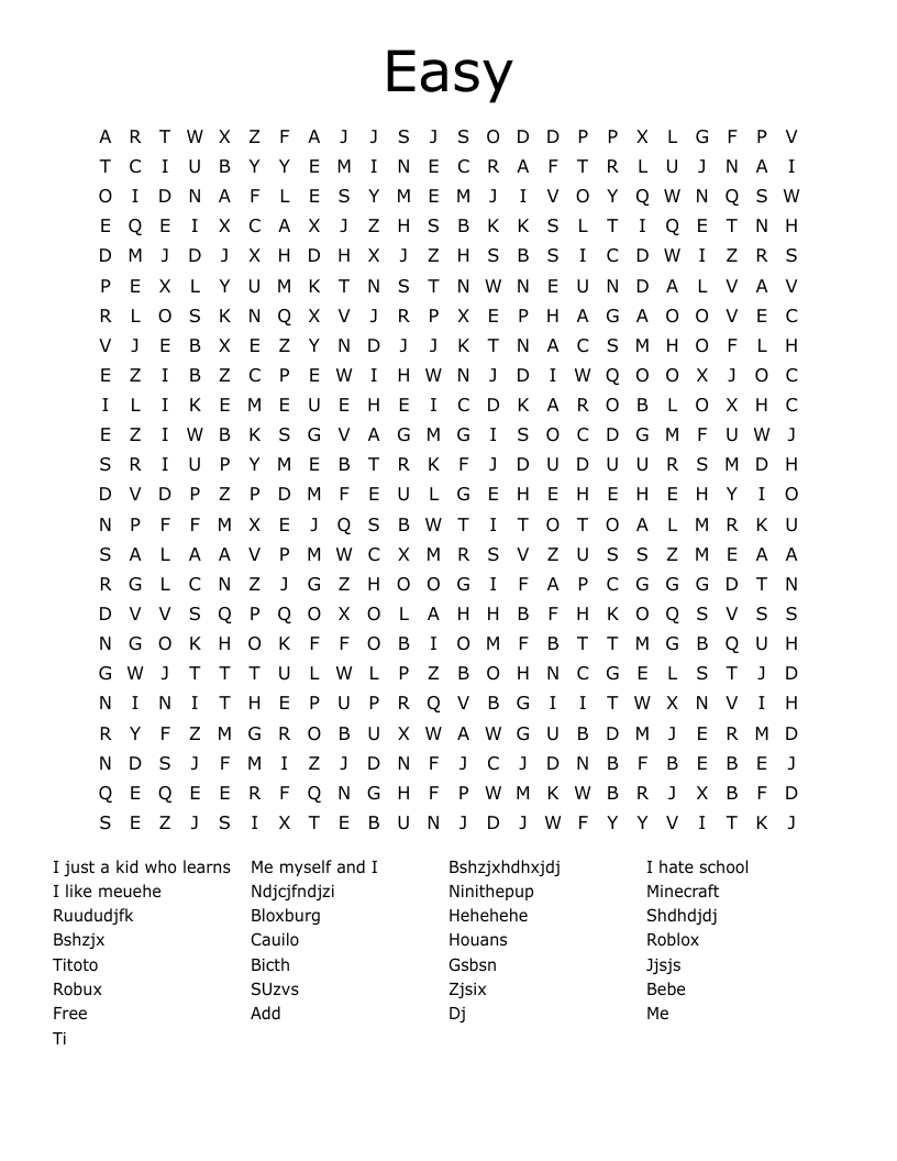 Easy  Word Search