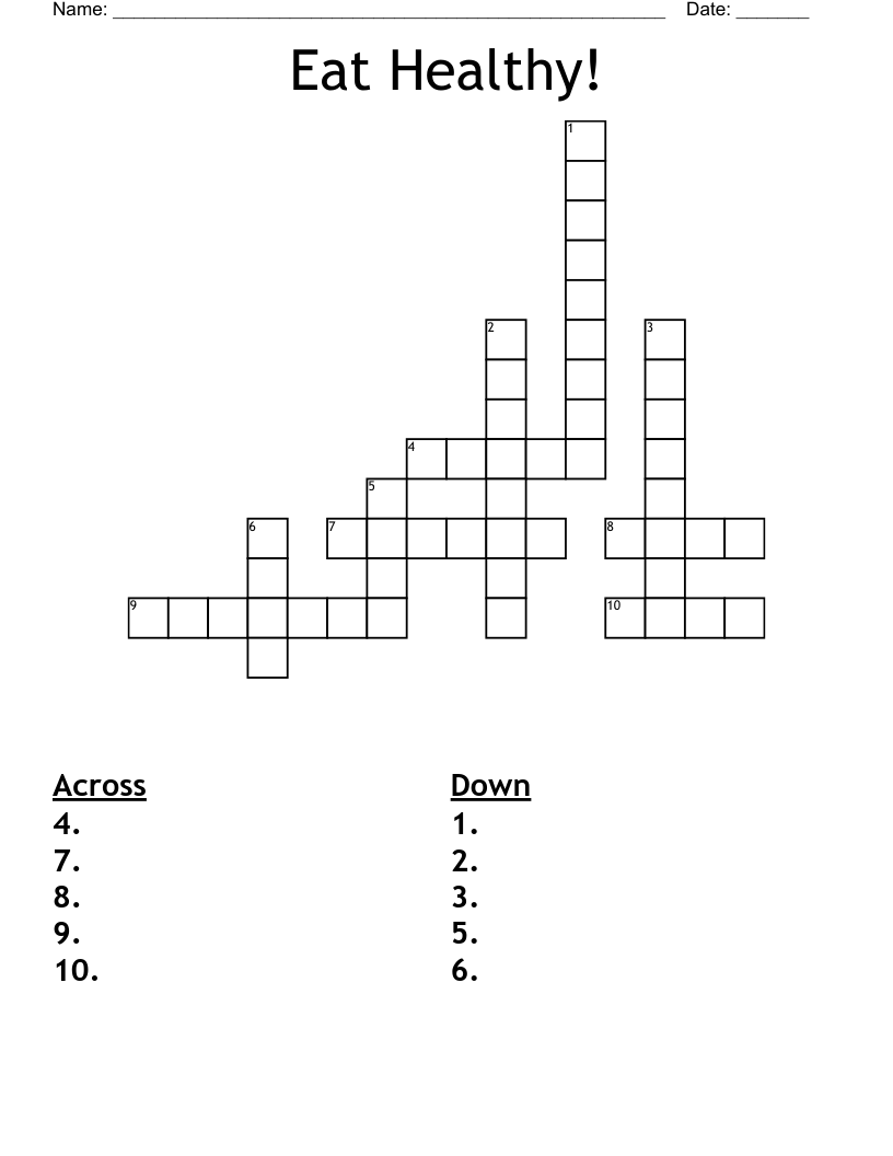 Eat Healthy! Crossword
