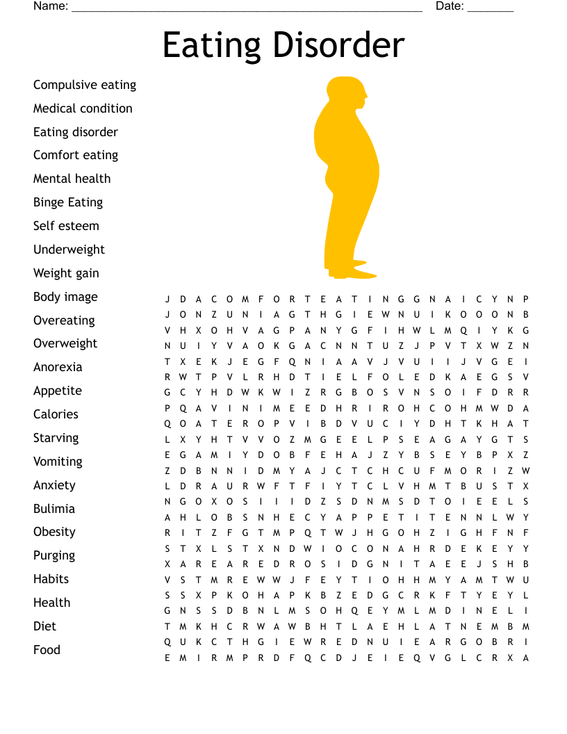 Eating Disorder Word Search