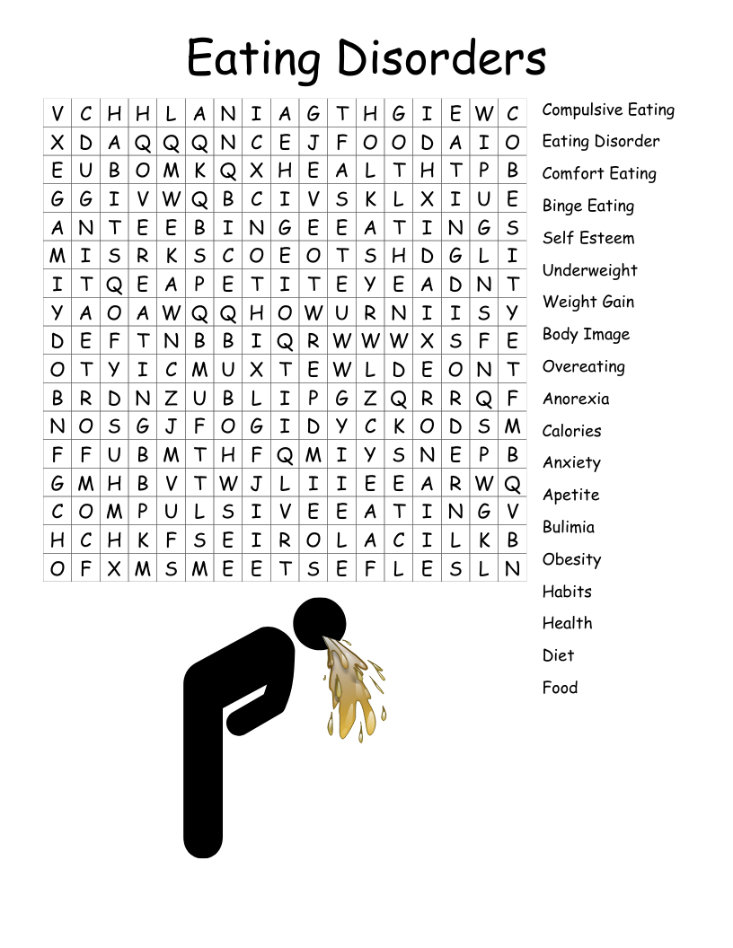 Eating Disorders Word Search