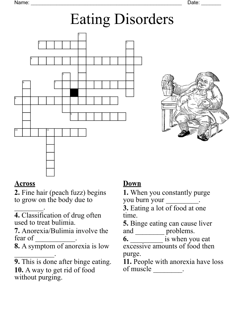 Eating Disorders Crossword