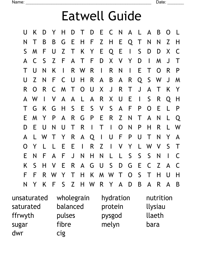 Eatwell Guide Word Search