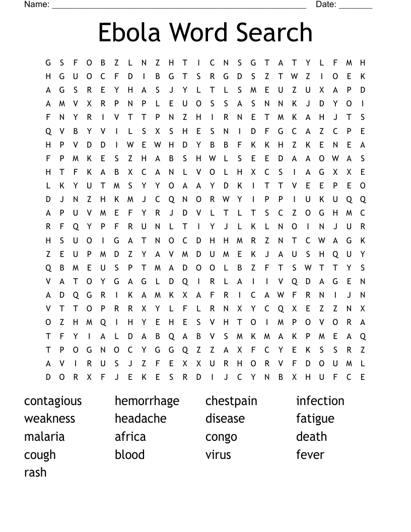 Ebola Word Search