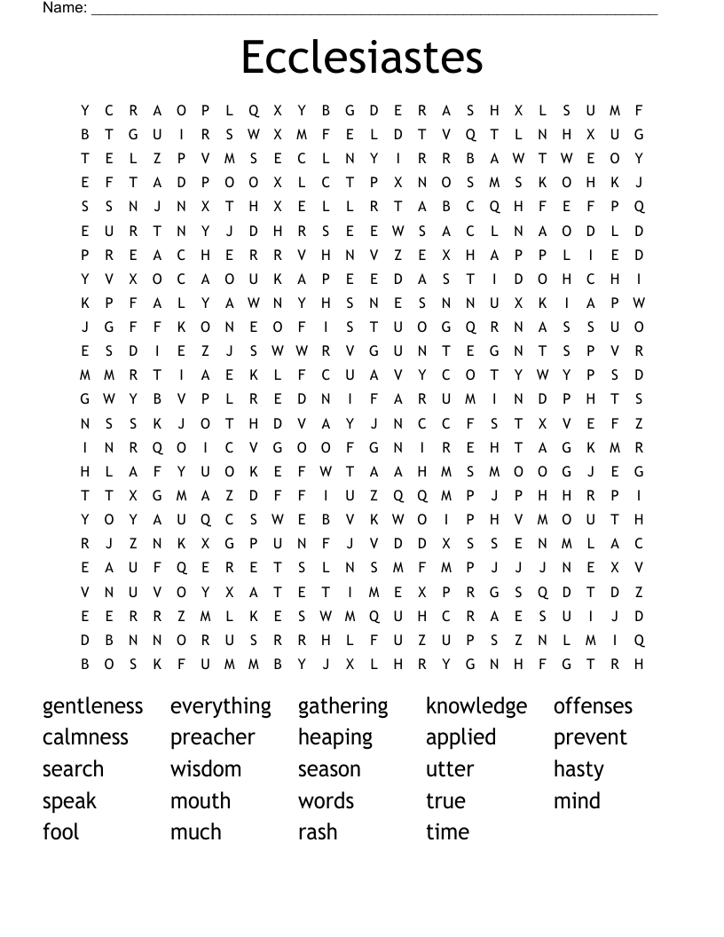 Ecclesiastes Word Search