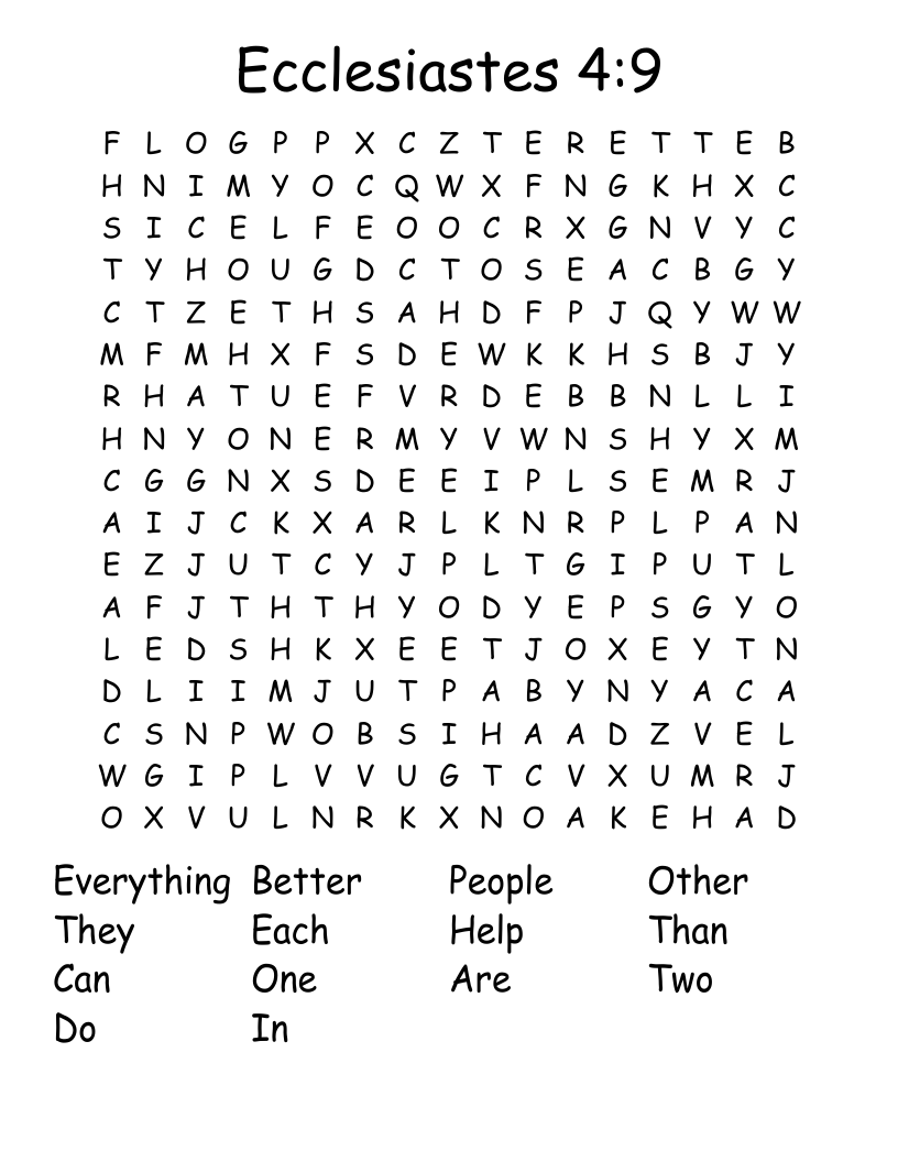 Ecclesiastes 4:9 Word Search