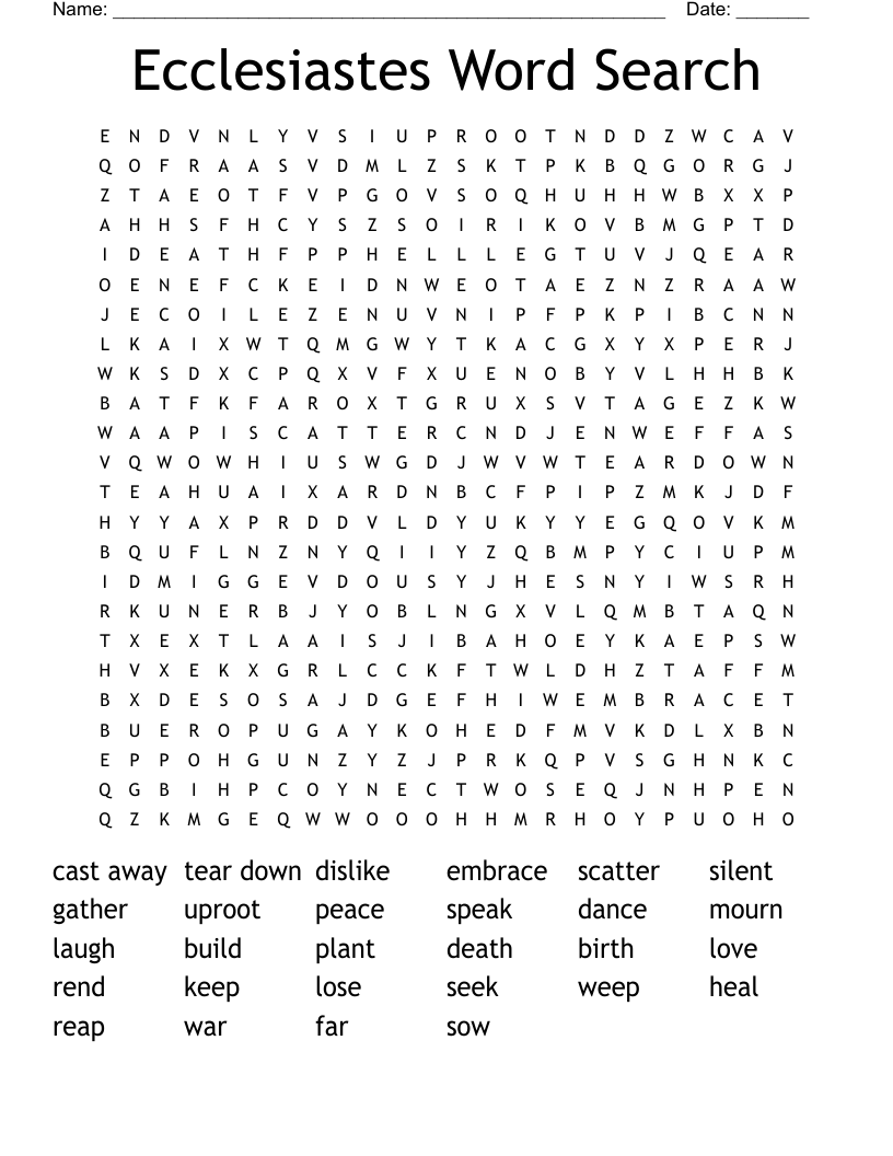 Ecclesiastes Word Search