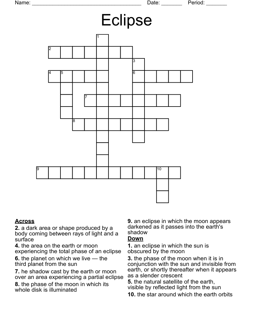 Eclipse Crossword