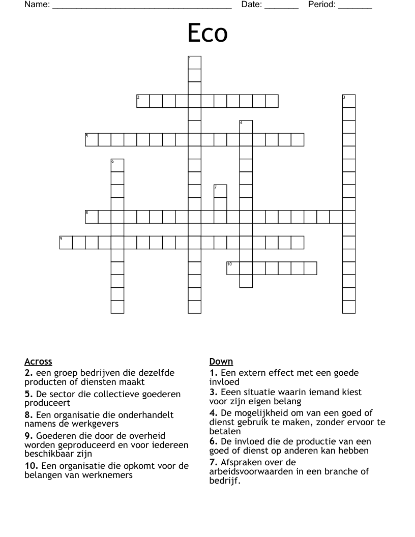 Eco Crossword