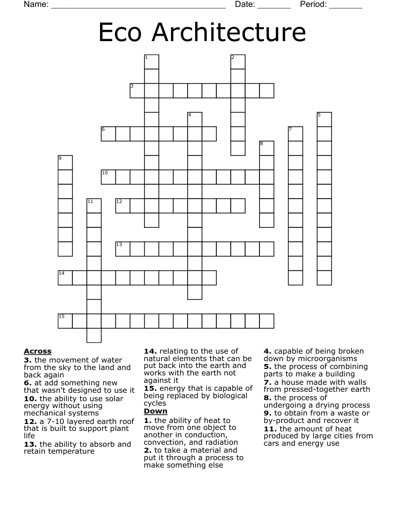 Eco Architecture Crossword