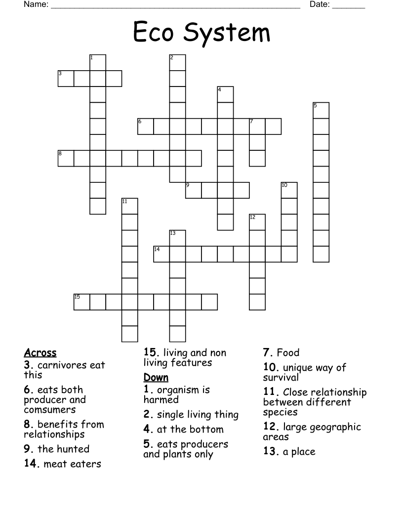 Eco System Crossword