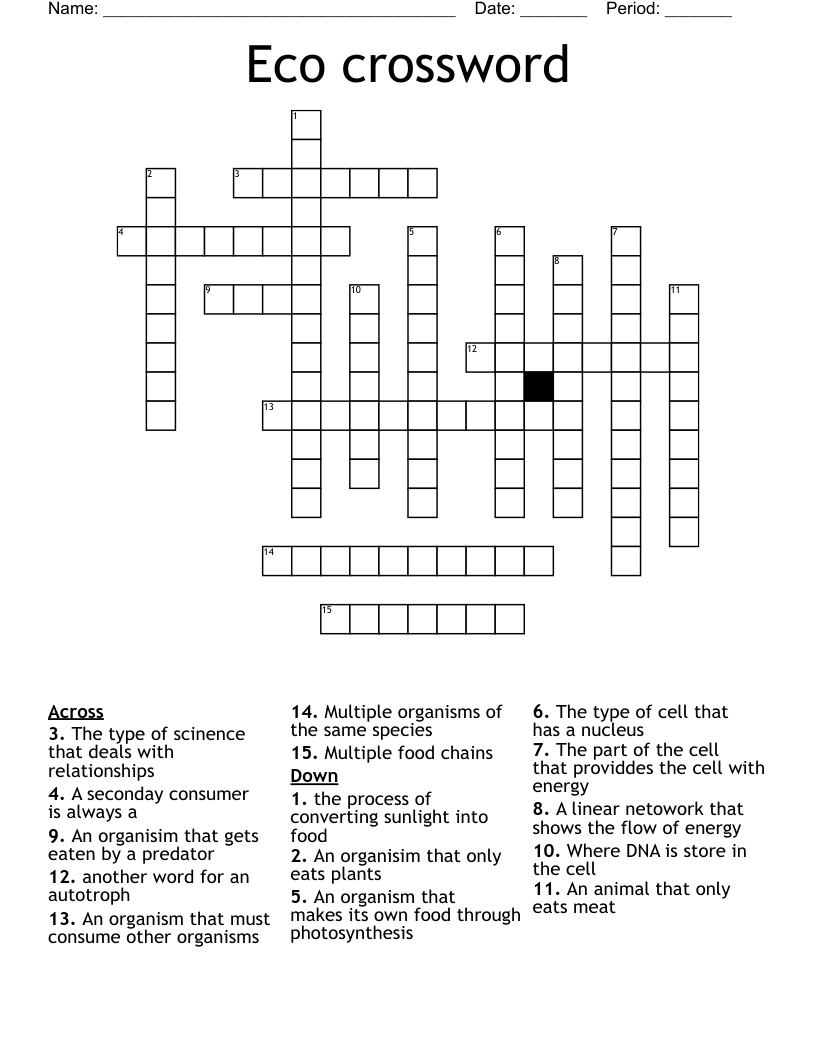 Eco crossword