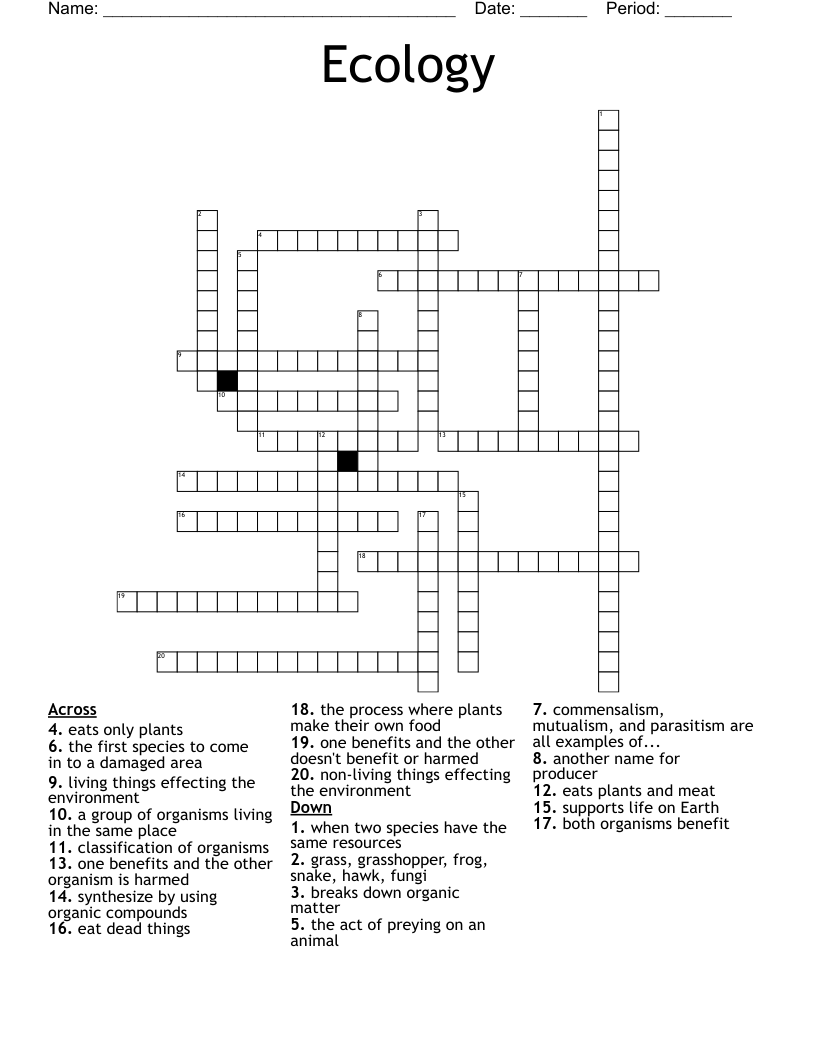 Ecology Crossword