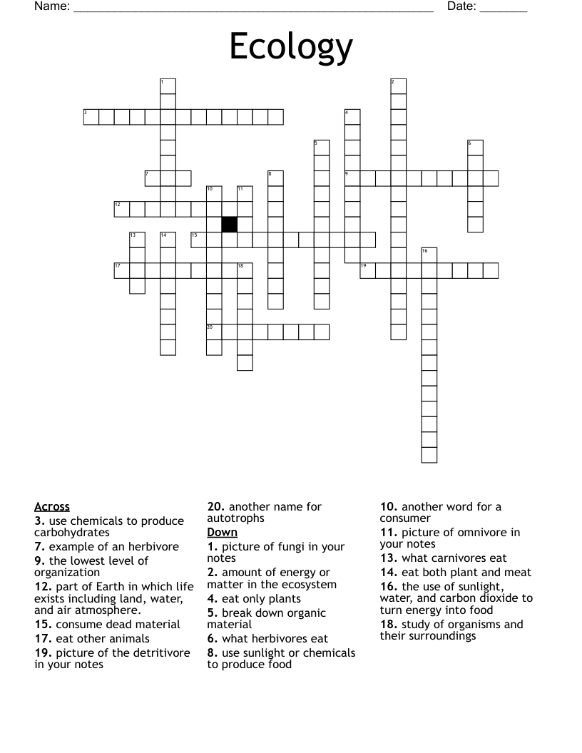 Ecology Crossword