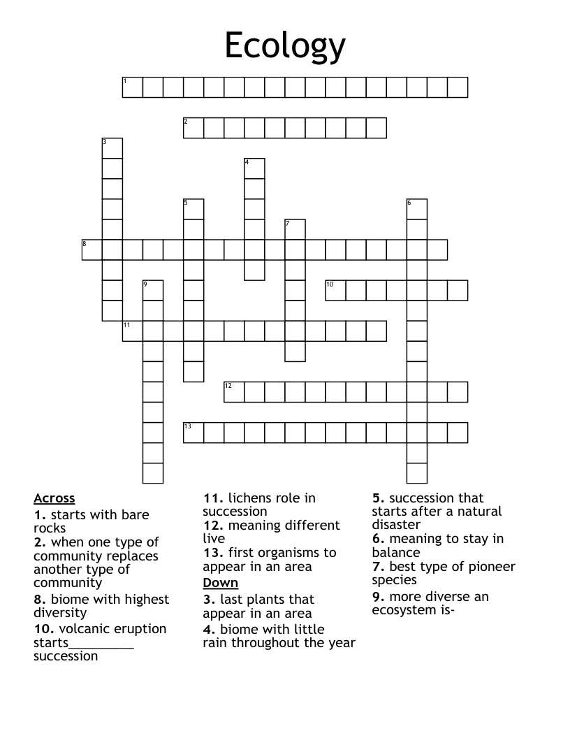 Ecology Crossword