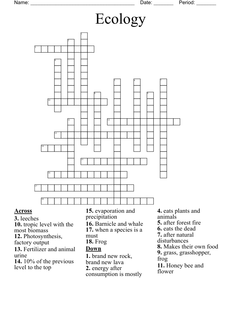 Ecology Crossword