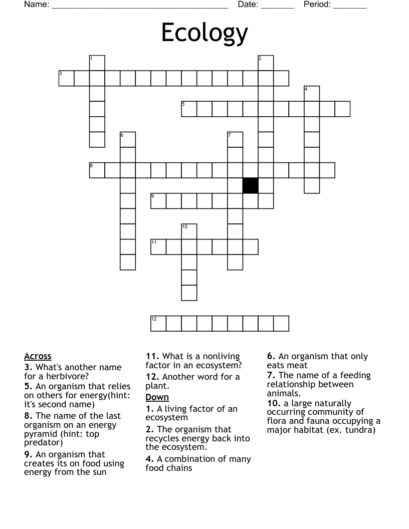 Ecology Crossword