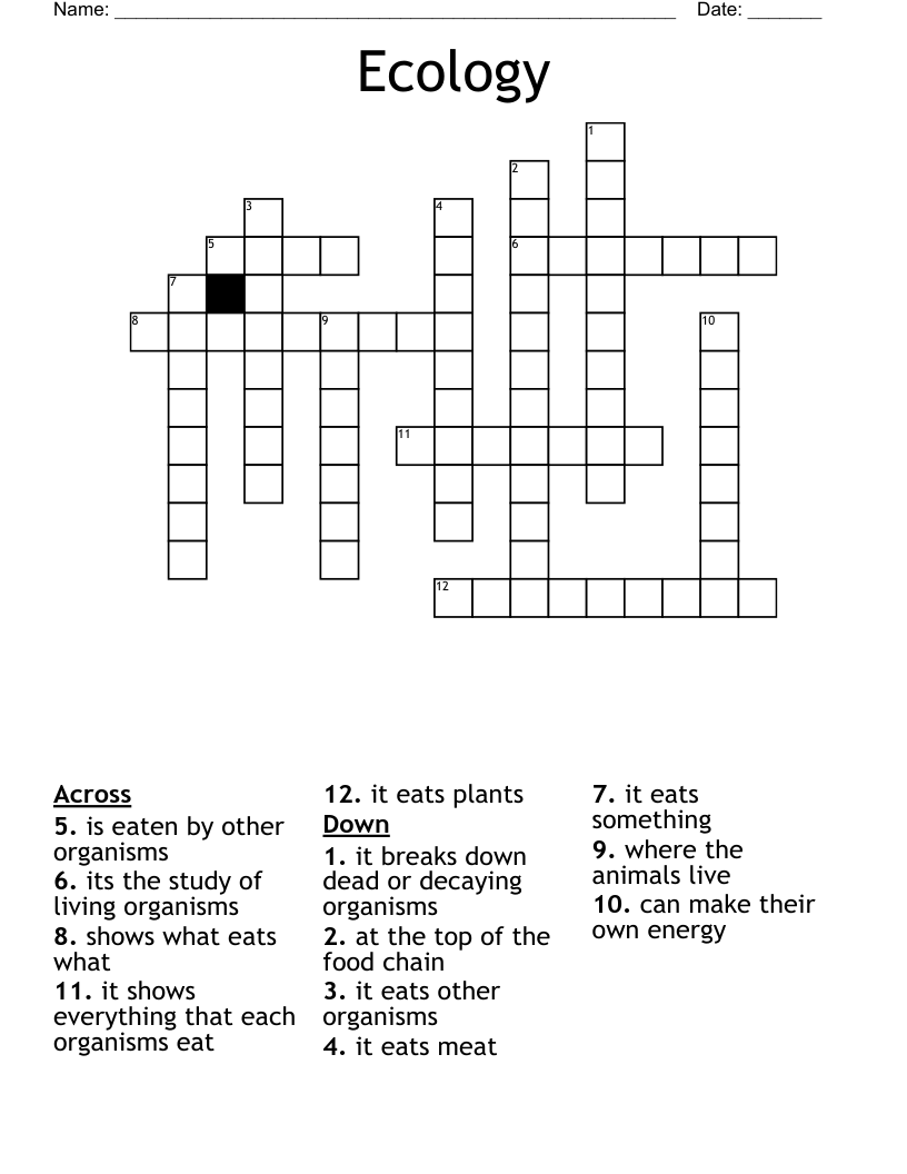 Ecology Crossword