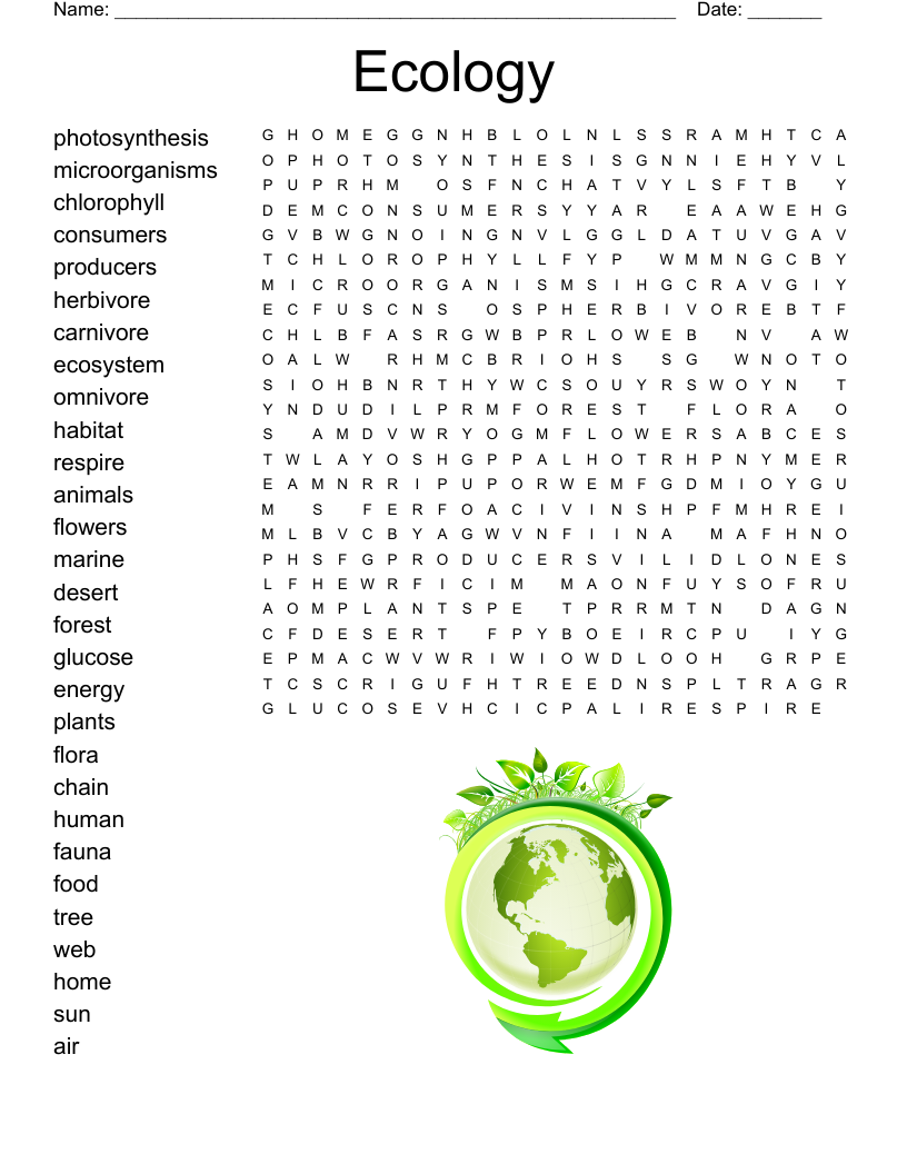 Ecology Word Search