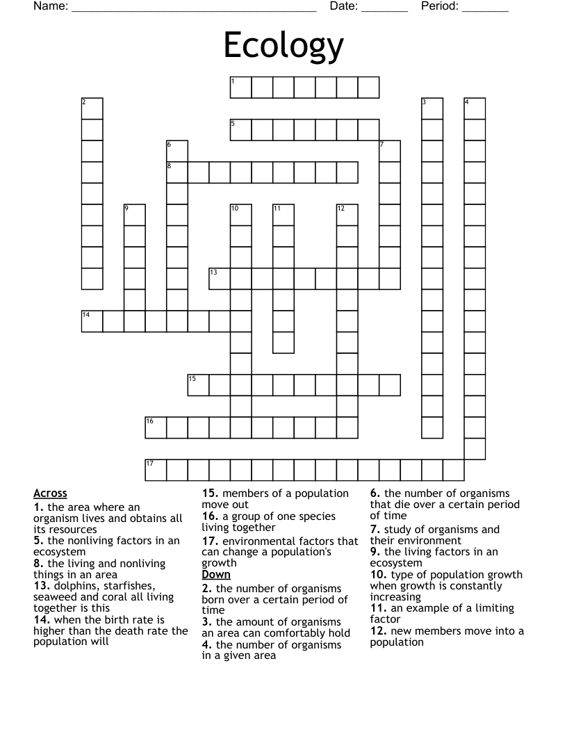 Ecology Crossword
