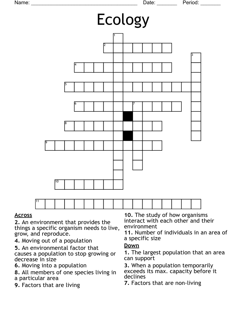 Ecology Crossword