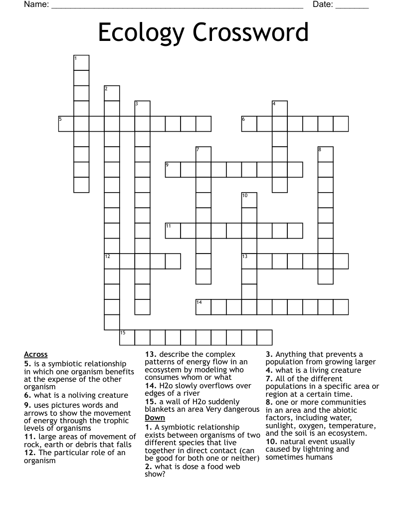 Ecology Crossword
